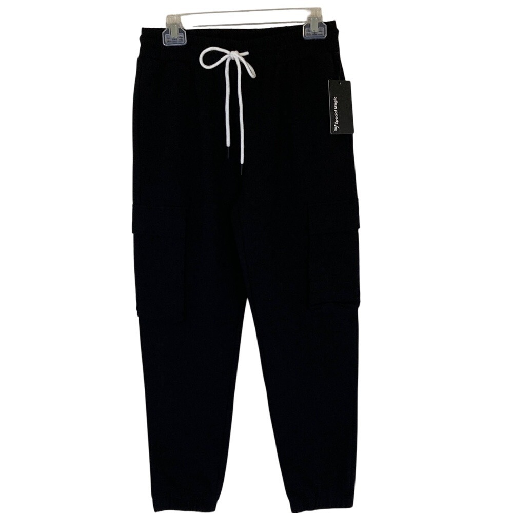 Special Magic Womens Cotton Jogger Pants Size M‎ Pull On Athletic Athleisure Blk